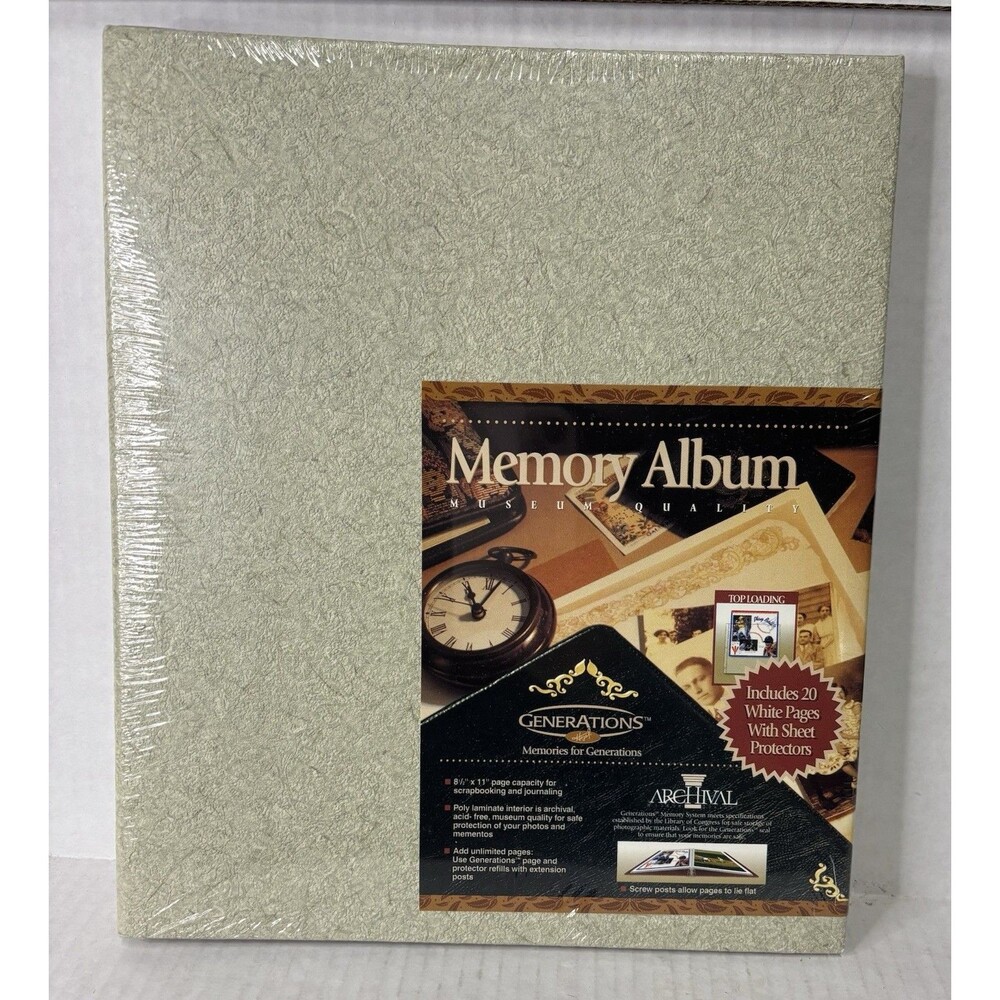 Generations Memory Album 8.5 Inch x 11 Inch Acid Free Poly Laminate Interior NEW